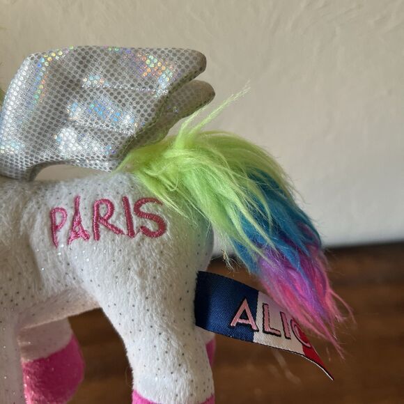 Alice Unicorn Plush "PARIS" Embroidered Rainbow Mane - Picture 5 of 7